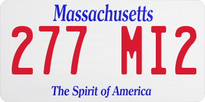 MA license plate 277MI2