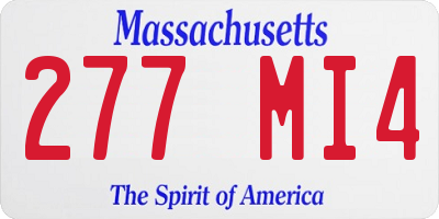MA license plate 277MI4