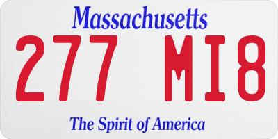 MA license plate 277MI8