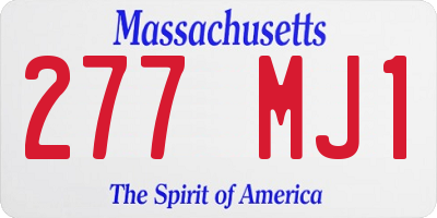 MA license plate 277MJ1