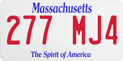 MA license plate 277MJ4