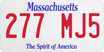 MA license plate 277MJ5
