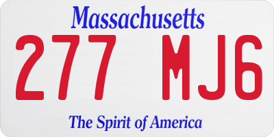 MA license plate 277MJ6