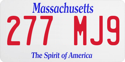 MA license plate 277MJ9