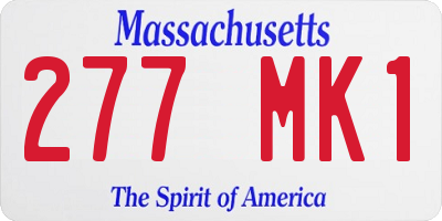 MA license plate 277MK1