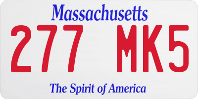 MA license plate 277MK5