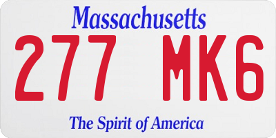 MA license plate 277MK6