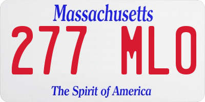 MA license plate 277ML0