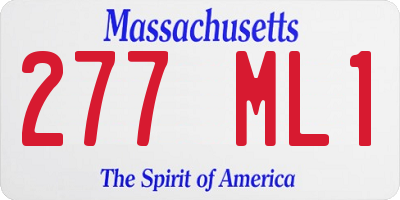 MA license plate 277ML1