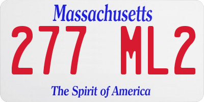 MA license plate 277ML2