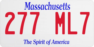 MA license plate 277ML7