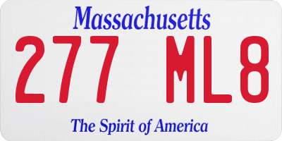 MA license plate 277ML8