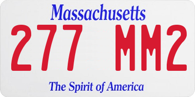 MA license plate 277MM2