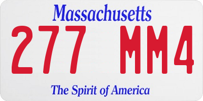 MA license plate 277MM4