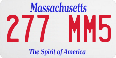 MA license plate 277MM5