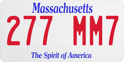 MA license plate 277MM7