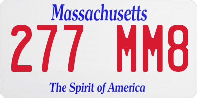 MA license plate 277MM8