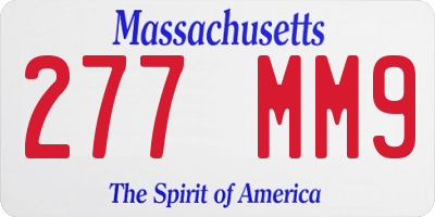 MA license plate 277MM9