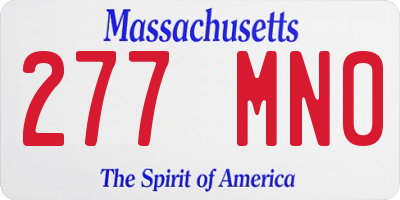 MA license plate 277MN0