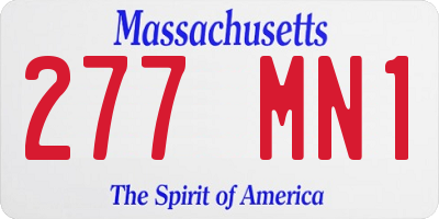 MA license plate 277MN1