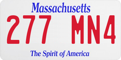 MA license plate 277MN4