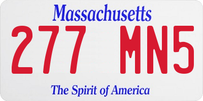 MA license plate 277MN5