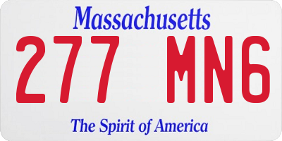 MA license plate 277MN6