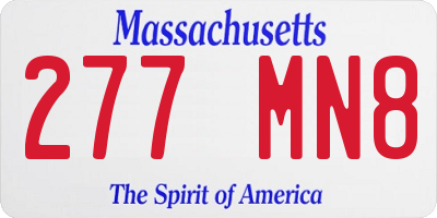 MA license plate 277MN8