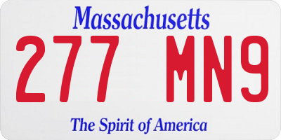 MA license plate 277MN9