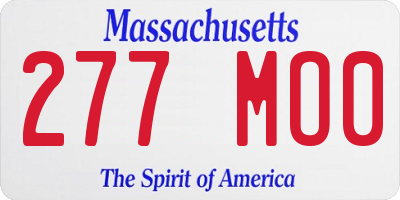 MA license plate 277MO0