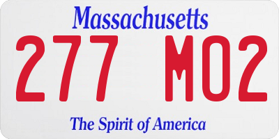 MA license plate 277MO2