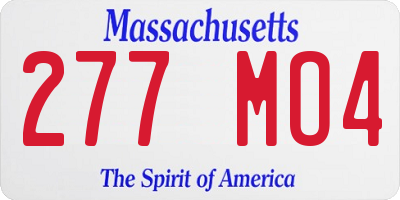 MA license plate 277MO4