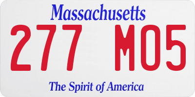 MA license plate 277MO5