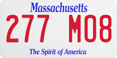 MA license plate 277MO8