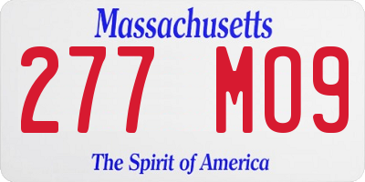 MA license plate 277MO9