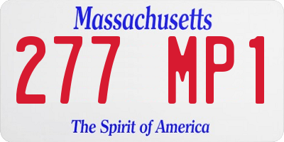 MA license plate 277MP1
