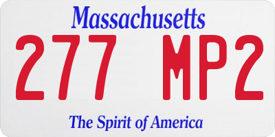 MA license plate 277MP2
