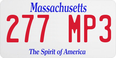 MA license plate 277MP3