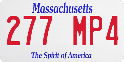 MA license plate 277MP4