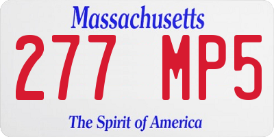 MA license plate 277MP5
