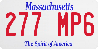 MA license plate 277MP6