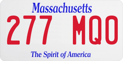 MA license plate 277MQ0