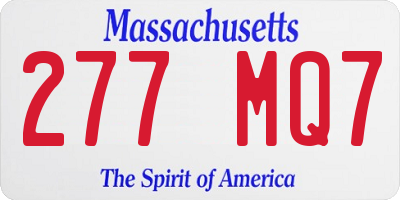 MA license plate 277MQ7