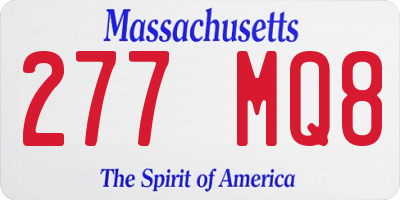 MA license plate 277MQ8