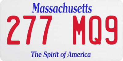 MA license plate 277MQ9