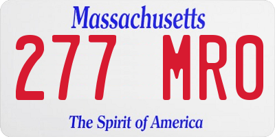 MA license plate 277MR0