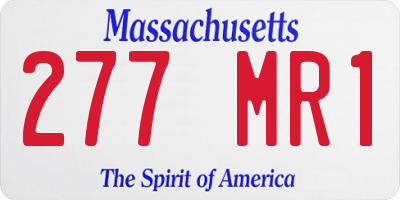 MA license plate 277MR1