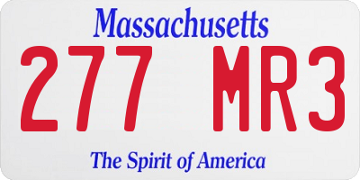 MA license plate 277MR3