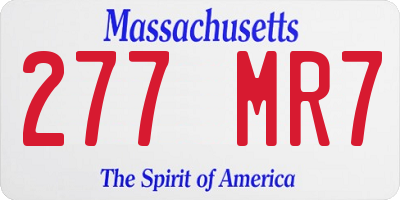 MA license plate 277MR7