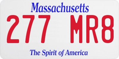 MA license plate 277MR8